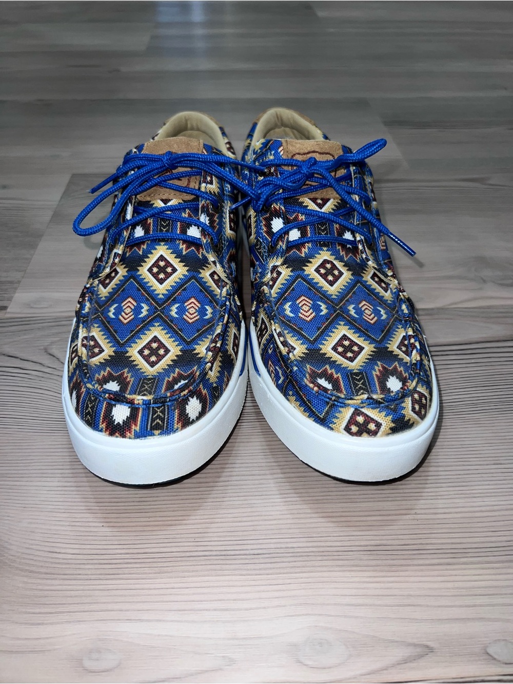 Twisted x Blue and Tan shoes